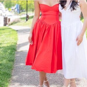 House of CB Strapless Red Corset Dress